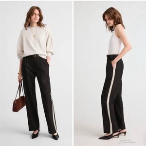 Madewell women’s The Signature Trouser Pant black w/ white side stripe Sz 8 NWT